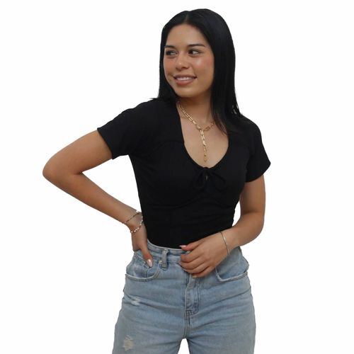 Blusa casual para jovencita Punto Sole negro dakota