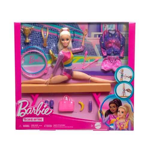 Muñeca Gimnasta Cabello Rubio Barbie Multicolor HRG52