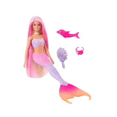 Muñeca De Sirena Colores Mágicos Barbie Multicolor HRP96