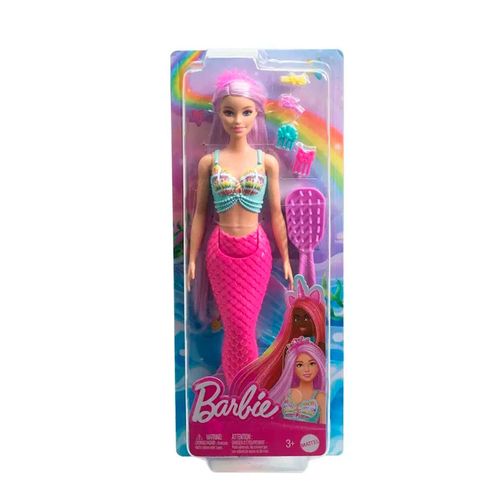 Muñeca de sirena pelo largo Barbie multicolor hrp99