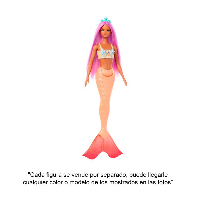 Muneca Sirena Con Cabello De Colores Barbie Multicolor HRR02