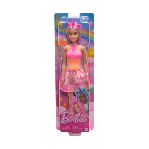 Muñeca unicornio con falda de ensueño Barbie multicolor hrr13