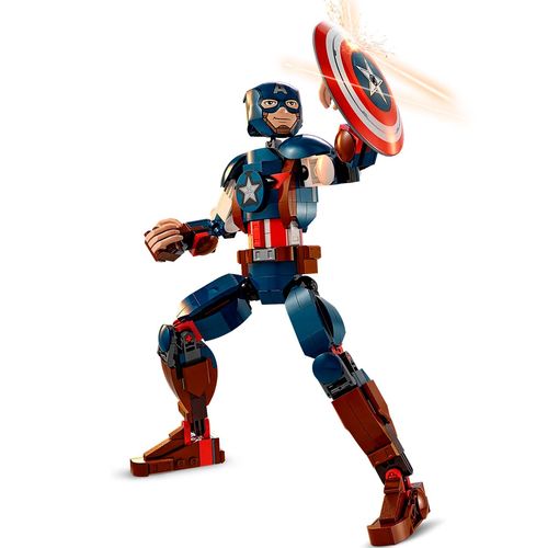 Figura De Capitán América Armable Lego Multicolor 76258