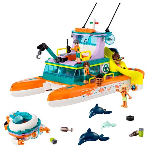 Set De Barco De Rescate Marítimo Armable Lego Multicolor 41734