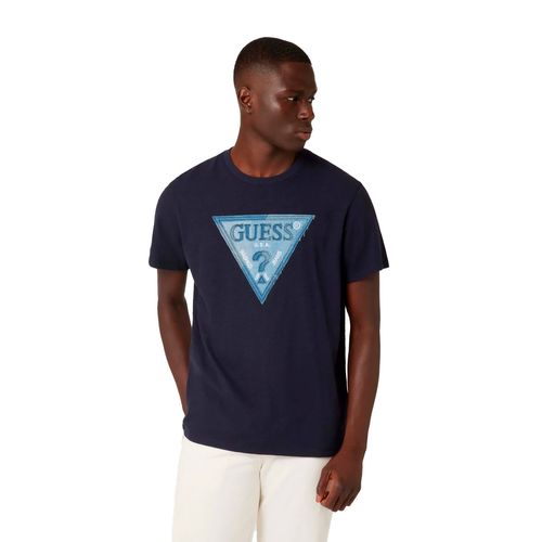 Playera Casual Para Caballero Guess Azul M4BI29KCH21-G7V