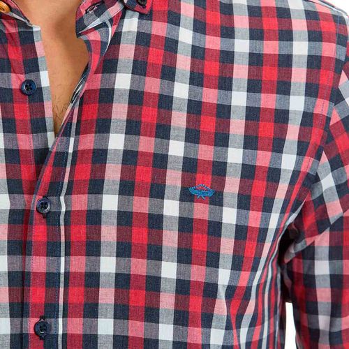 Camisa Casual Para Caballero Porto Blanco Rojo C-2306