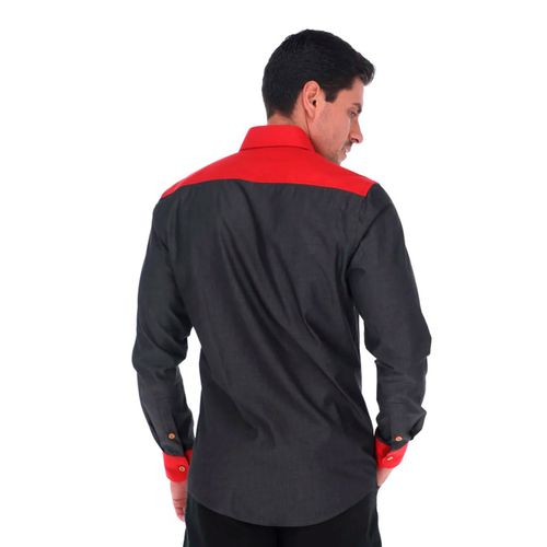 Camisa Casual Para Caballero Porto Blanco Negro E-2292