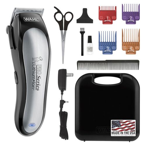 Kit Rasuradora Para Mascotas Wahl Inalámbrica Lithium Ion 9766 Plateado