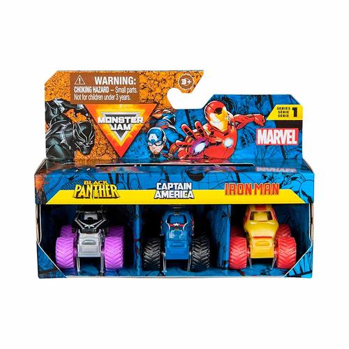 Paquete De 3 Mini Monster Truck Marvel Monster Jam Multicolor 6070229