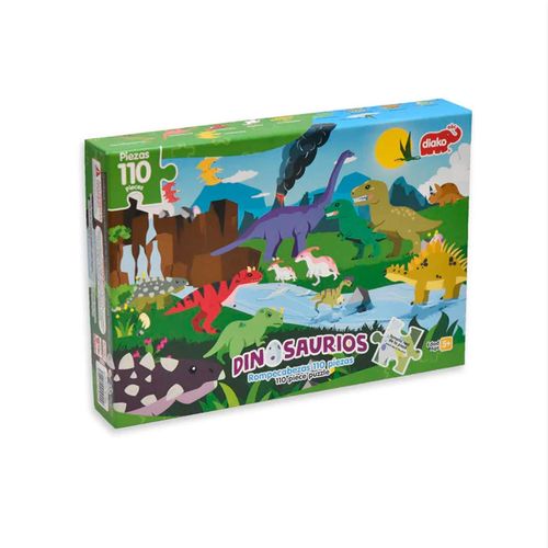 Rompecabezas de dinosaurios con 110 piezas Diako multicolor bu-9429