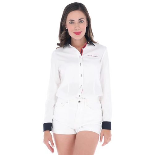 Blusa Camisera Para Dama Porto Blanco Blanco DE-2290