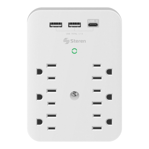 Multicontacto de pared Steren blanco 905-170