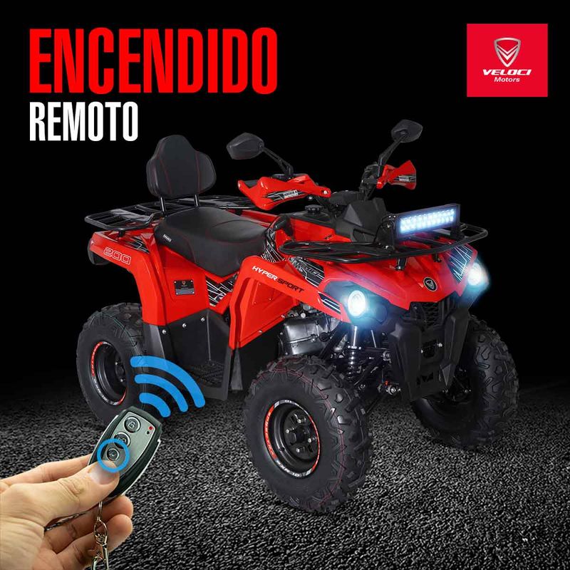 Cuatrimoto Automatica Veloci Rojo HAMMER 2025 200 Cc