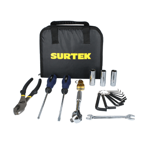 Juego combinado de herramientas para motocicleta 12 piezas Surtek negro JM12