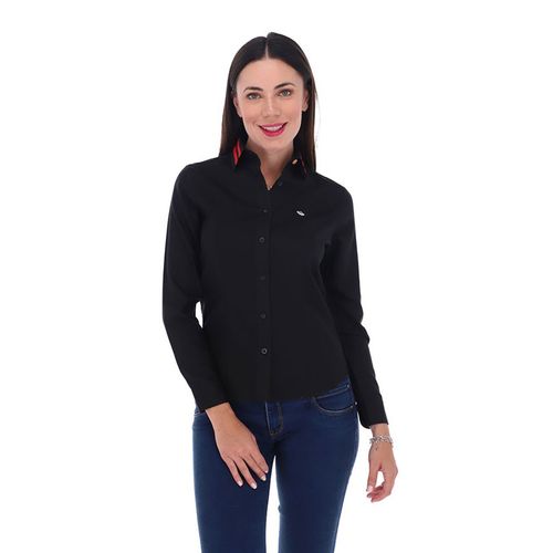 Blusa Camisera Para Dama Porto Blanco Negro D-2188