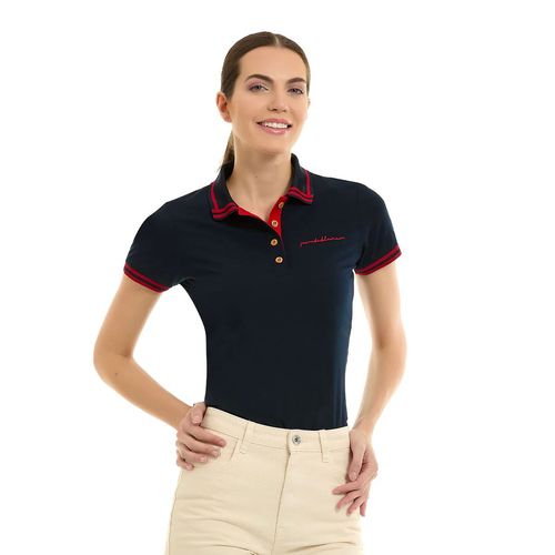 Playera Tipo Polo Para Dama Porto Blanco Azul DPE-2322