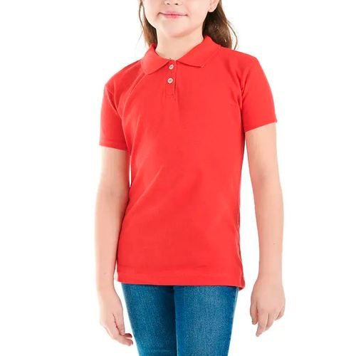 Playera tipo polo para niña Optima rojo 33984