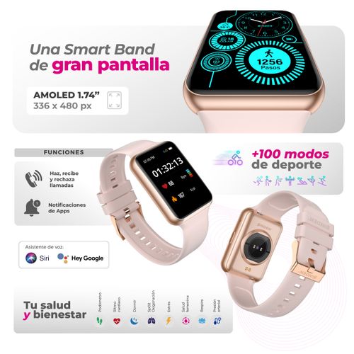 Smartband Binden AMOLED 1.74” Notificaciones Salud Llamadas ERA Fit View