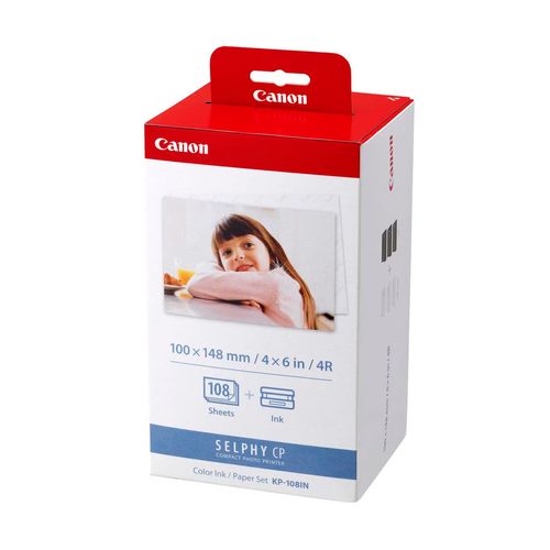 Papel fotográfico 4 x 6 p Canon blanco kp-108in