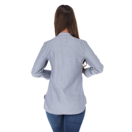 Blusa Camisera Para Dama Porto Blanco Azul DBASIC-14