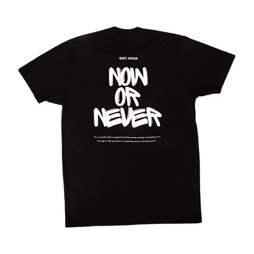 Playera Now Or Never negro para caballero NOW OR NEVER