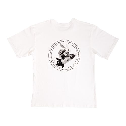 Playera Para Caballero Now Or Never Blanco SPACE RABBIT