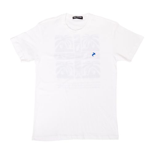 Playera Now Or Never blanco para caballero COAST PALM TREE