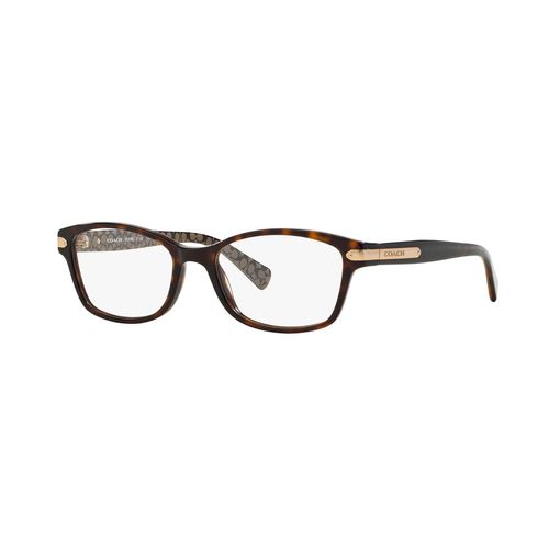 Lentes oftálmicos para dama Coach rectangle dark tortoise 0hc6065 5291 51