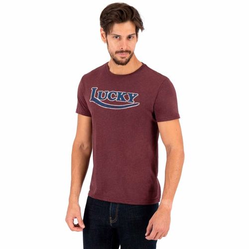 Playera Para Caballero Lucky Brand Vino L150PLY5