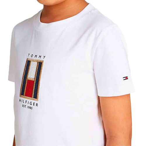 Playera Casual Para Niño Tommy Hilfiger Blanco KB0KB09285-YBS