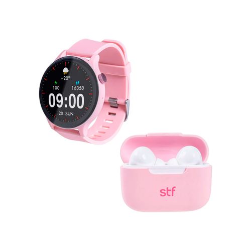 Kit De Smartwatch Y Audífonos Inalámbricos Stuffactory Rosa ST-W62268