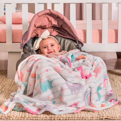 Cobertor ligero sweet dinosaurio Vianney rosa 87822