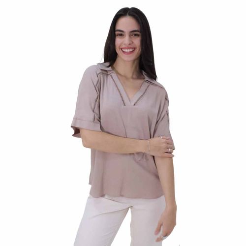 Blusa Casual Para Dama Zucca Beige 559