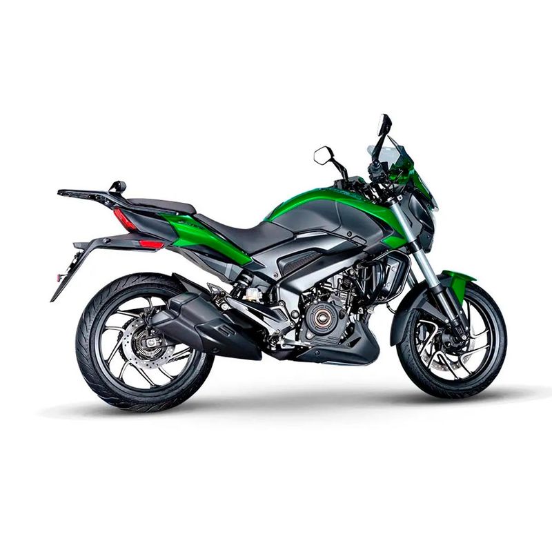 Motocicleta deportiva Bajaj verde dominar 400 CC 2025
