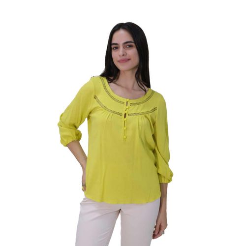 Blusa Casual Para Dama Zucca Amarillo 607