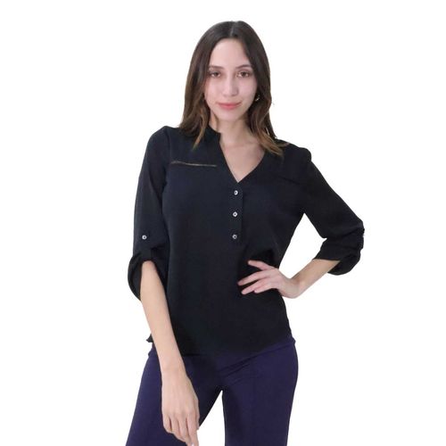 Blusa Casual Para Dama Zucca Negro 608