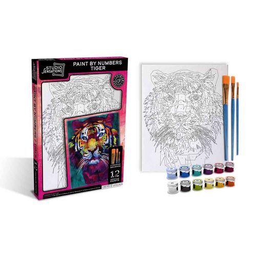 Kit De Arte Pinta Por Numero Tigre Anker Multicolor 600445/DOM