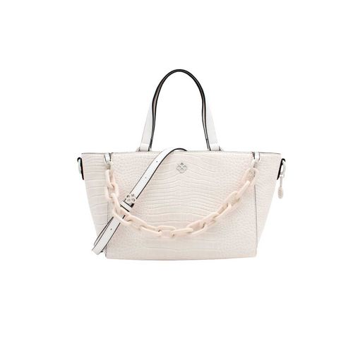 Bolso Satchel Para Dama Jaime Ibiza  Croco Blanco JI 2494