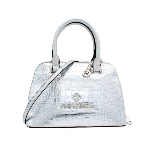 Bolso Satchel Para Dama Jaime Ibiza  Croco Plata JI 2501