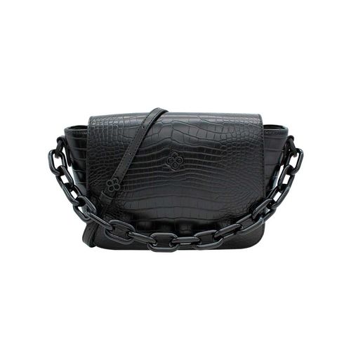 Bolso Crossbody Para Dama Jaime Ibiza  Croco Negro JI 2493