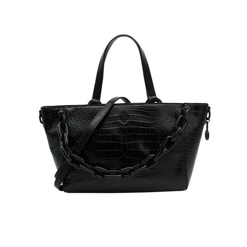 Bolso satchel para dama Jaime Ibiza  croco negro ji 2494