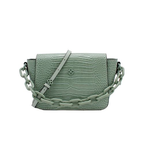 Bolso Crossbody Para Dama Jaime Ibiza  Croco Aqua JI 2493