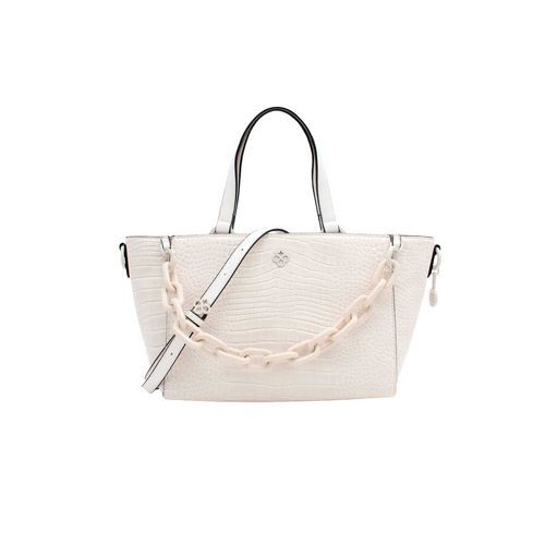 Bolso satchel para dama Jaime Ibiza  croco blanco ji 2494