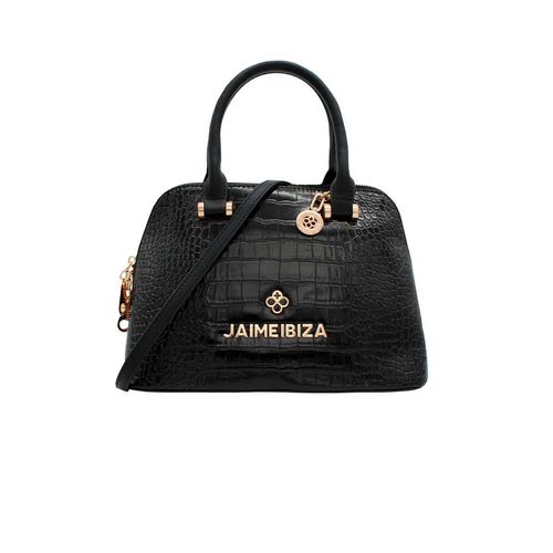 Bolso Satchel Para Dama Jaime Ibiza  Croco Negro JI 2501