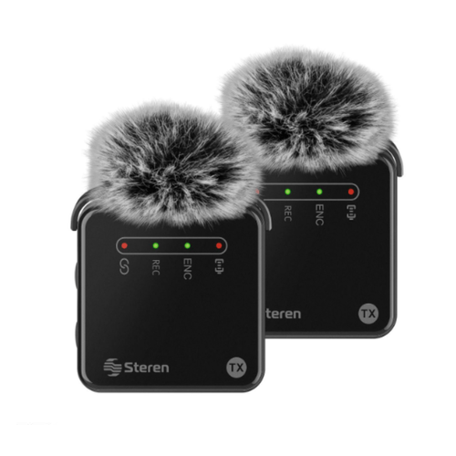 Micrófonos inalámbricos de solapa Steren negro mic-9000