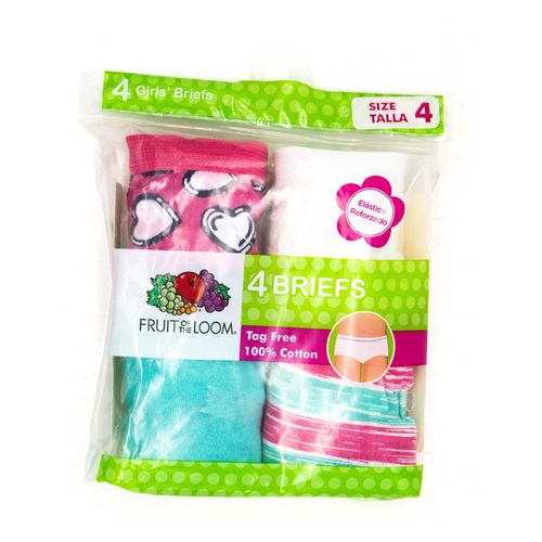 Set de pantaleta para niña Fruit Of The Loom multicolor 4glrbam