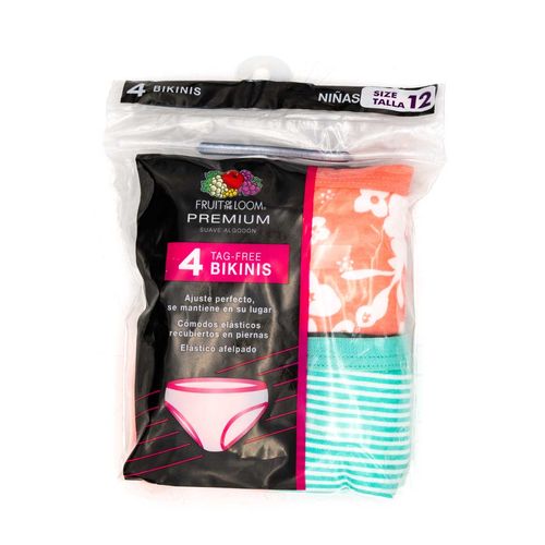 Set de pantaleta para niña Fruit Of The Loom multicolor 4pg200m