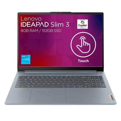 Laptop ideapad slim 3 8 GB 512 SSD 15.6p Lenovo gris 82x70040lm