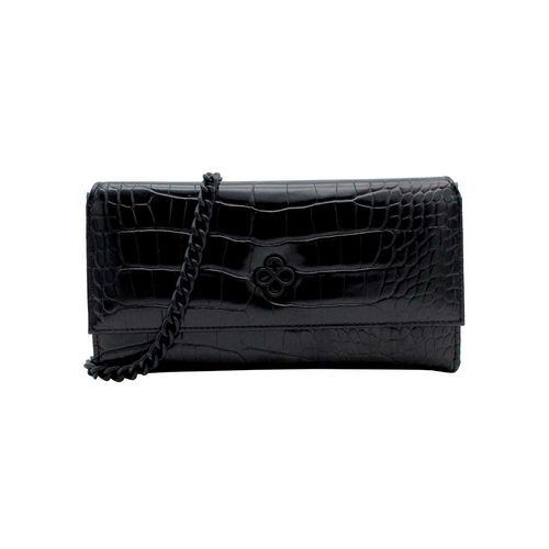 Cartera Mediana Crossbody Para Dama Jaime Ibiza Croco Negro JI 532