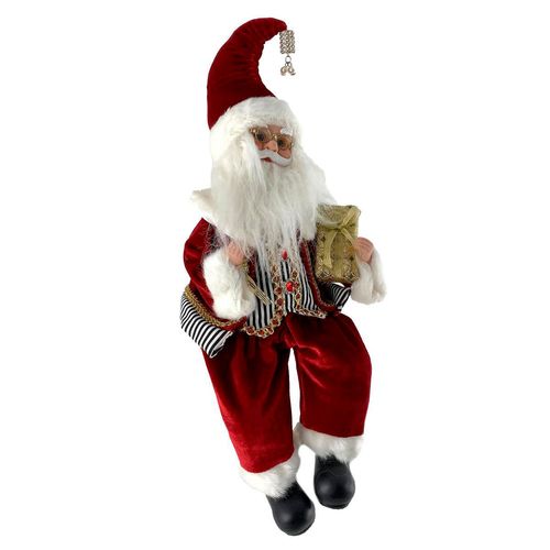 Santa Con Música Decorativo Santini Christmas Rojo 160-7001114